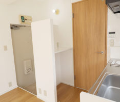 洗面所への建具も新しく